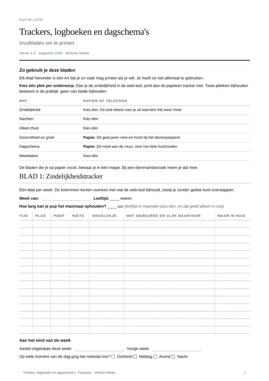 De zindelijkheidstracker