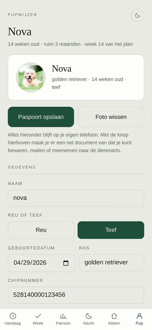 Het hondenpaspoort in de tool