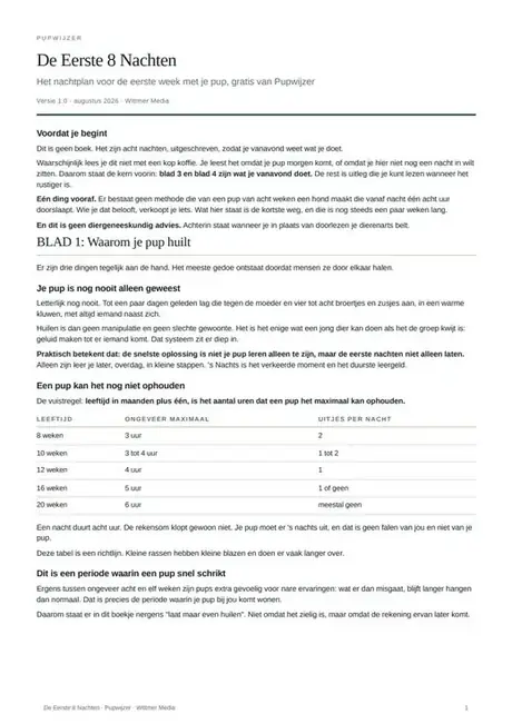 Blad over waarom een pup huilt