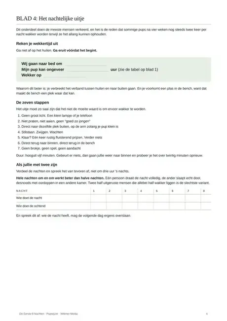 Blad over het nachtelijke uitje